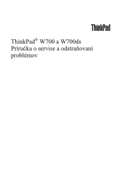 Lenovo ThinkPad W700 (Slovakian) Service and Troubleshooting Guide