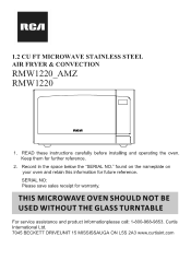 RCA RMW1220 Manual