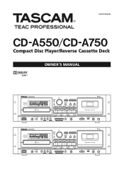 TEAC CD-A750 CD-A550 : CS-A750 Owner's Manual