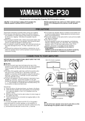 Yamaha NS-P30 Owner's Manual