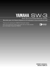 Yamaha SW-3 Owner's Manual