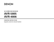 Denon AVR 4806 Firmware Update Instructions