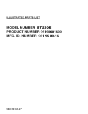 Husqvarna ST 230 Parts Manual