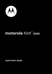 Motorola Hint QA30 Cricket Quick Start Guide