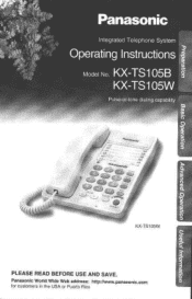Panasonic KX-TS105BK Operating Instructions