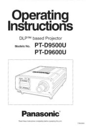Panasonic PTD9600U PTD9500U User Guide