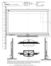 Sony KDL-40EX600 Dimensions Diagram