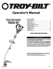 Troy-Bilt TB525 Operation Manual