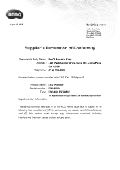 BenQ EW2480 FCC SDoC Supplier s Declaration of Conformity-L