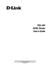 D-Link DSL-504 Product Manual