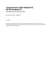 HP Presario CQ61-200 Compaq Presario CQ61 Notebook PC and HP G61 Notebook PC - Maintenance and Service Guide