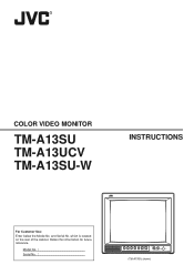 JVC TM-A13SUW TM-A13SU, TM-A13UCV, TM-A13UW monitor instruction manual (203KB)