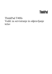Lenovo ThinkPad T400s (Slovenian) Service and Troubleshooting Guide