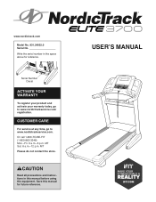 NordicTrack Elite 3700 Treadmill English Manual