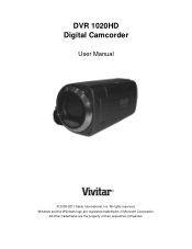 Vivitar DVR 1020HD Camera Manual