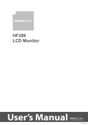 Hannspree HF289HJB User Manual