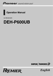 Pioneer DEH-P600UB Owner's Manual