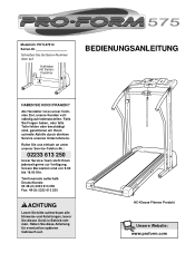 ProForm 575 Treadmill German Manual