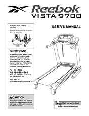 Reebok 9700 Vista Treadmill Canadian English Manual