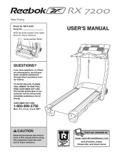 Reebok Rx7200 Treadmill English Manual