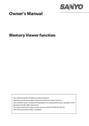 Sanyo PLC XU115 Instruction Manual, PLC-XU115 Memory Viewer Function
