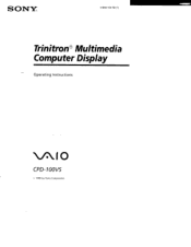 Sony CPD-100VS Operating Instructions  (primary manual)