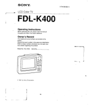Sony FDL-K400 Users Guide