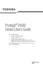 Toshiba Portege R500 PPR50A-07Q05C User Guide