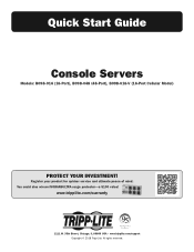 Tripp Lite B098016 Quick Start Guide for Console Servers English