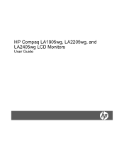 HP LA2205wg HP Compaq LA1905wg, LA2205wg, and LA2405wg LCD Monitors User Guide