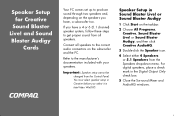 HP Presario 8000 Speaker Setup for Creative Sound Blaster Live! & Sound Blaster Audigy Cards