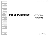 Marantz AV7005 AV7005 User Manual - English