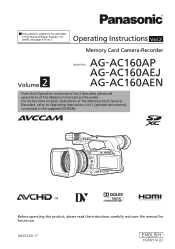 Panasonic AG-AC160A Operating Instructions Advanced