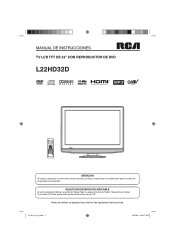 RCA L22HD32D User Guide & Warranty (Spanish)
