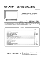 Sharp LC-26SH12U Service Manual