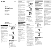 Sony MDR-SA5000 Operating Instructions