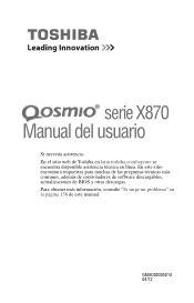 Toshiba Qosmio X875-SP7260KM User Guide