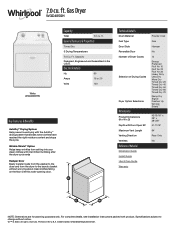 Whirlpool WGD4850H Specification Sheet