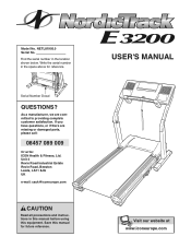 NordicTrack E3200 Treadmill Uk Manual