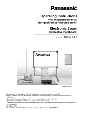 Panasonic UB-8325EW Assembly Instructions