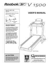 Reebok V1500 Treadmill English Manual