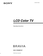 Sony KLV-S40A10 Operating Instructions