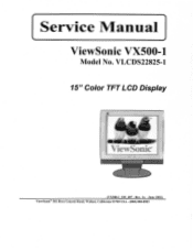 ViewSonic VX500 Service Manual