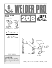 Weider Pro 208 English Manual