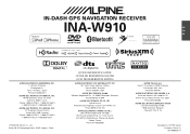 Alpine INA-W910 Quick Guide (english, Espanol, French)