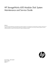 HP 600 HP StorageWorks 600 Modular Disk System Maintenance and Service Guide