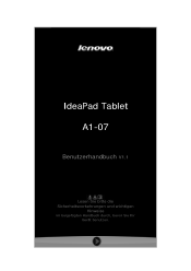 Lenovo IdeaPad A1-07 IdeaPad Tablet A1-07 User Guide V1.1 (German)