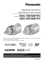 Panasonic HDCTM700 HDCHS700 User Guide