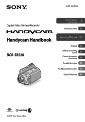 Sony DCR-SR220D Handycam® Handbook