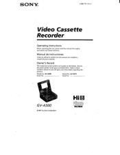 Sony GV-A500SEC Primary User Manual